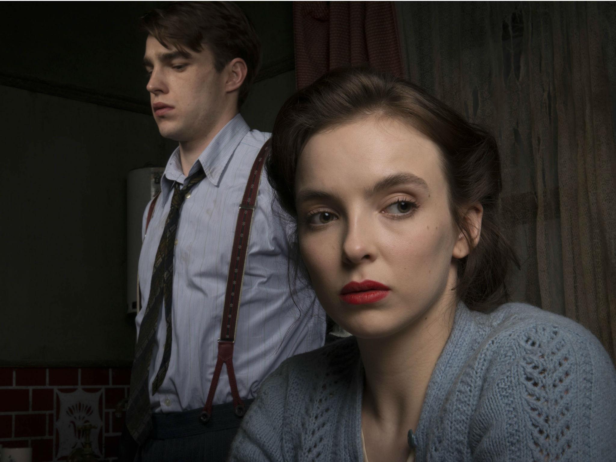 Comer as Beryl Evans and Mirallegro as Timothy Evans in ‘Rillington Place’
