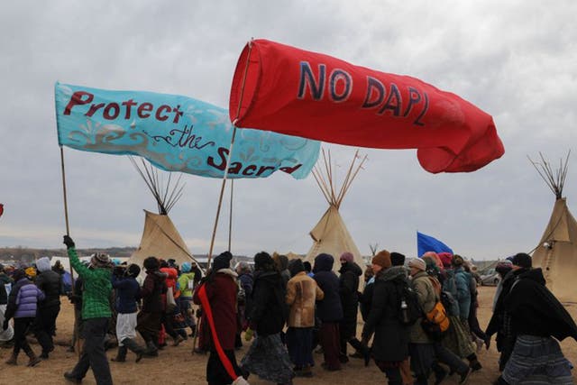 Standing Rock protesters in North Dakota in 2016