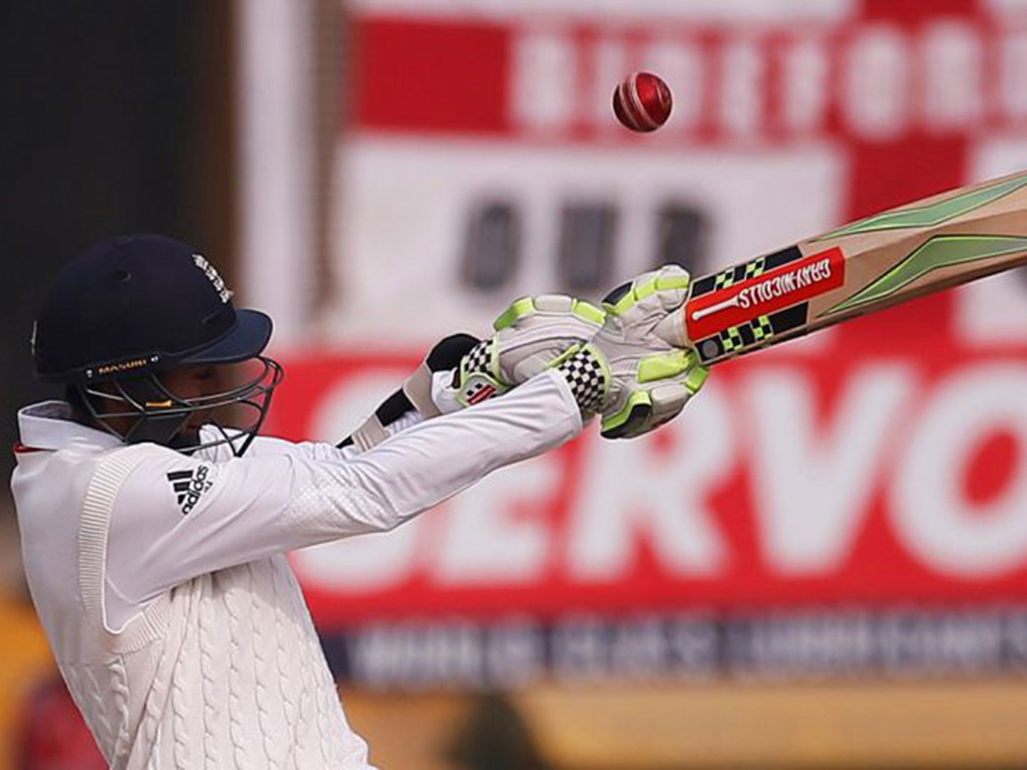 Haseeb Hammed brought up his half-century with a six as he delayed the inevitable