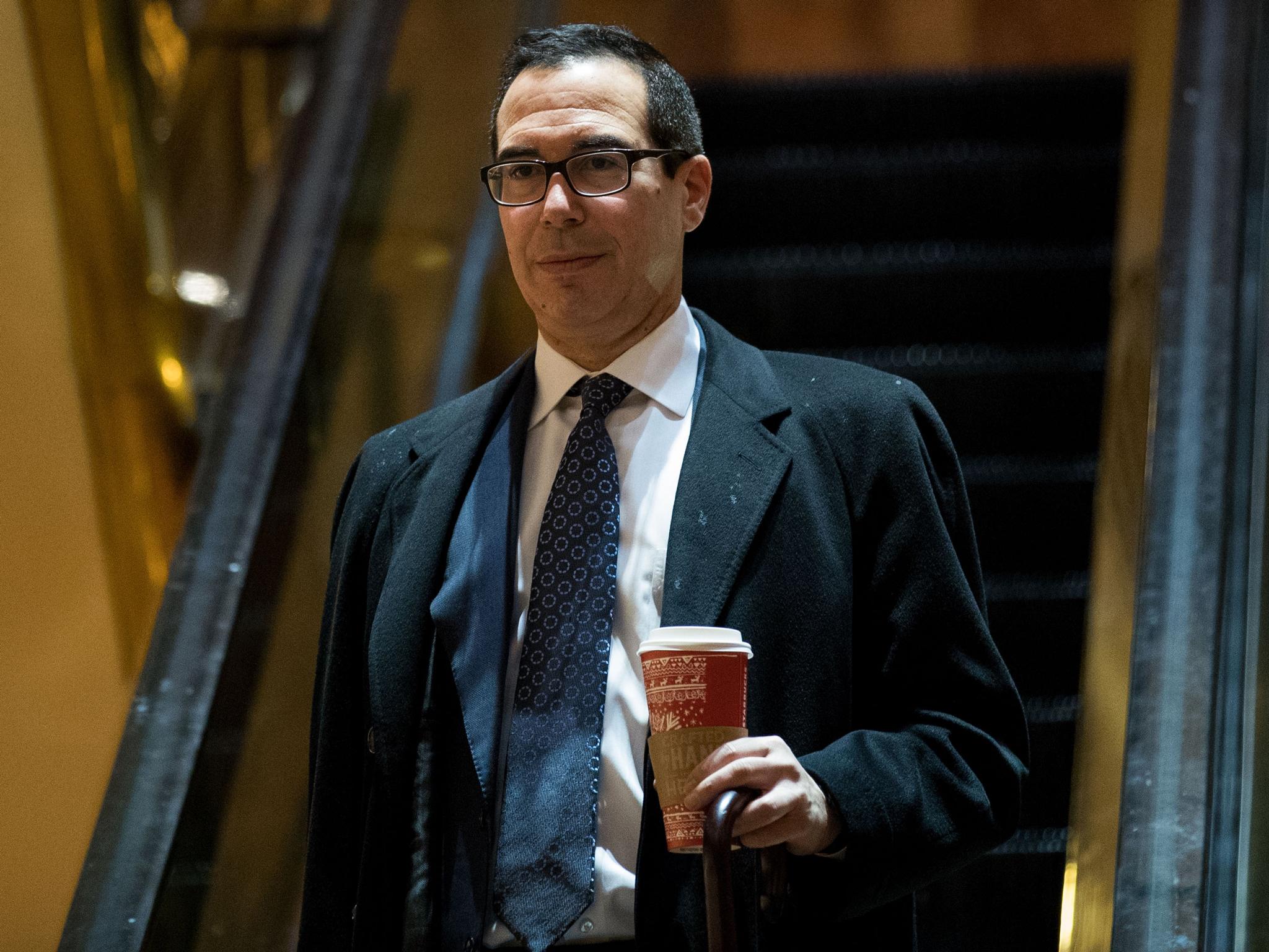 Mr Mnuchin, who was sworn in on 13 February, spent more than a decade and a half at Wall Street bellweather Goldman Sachs