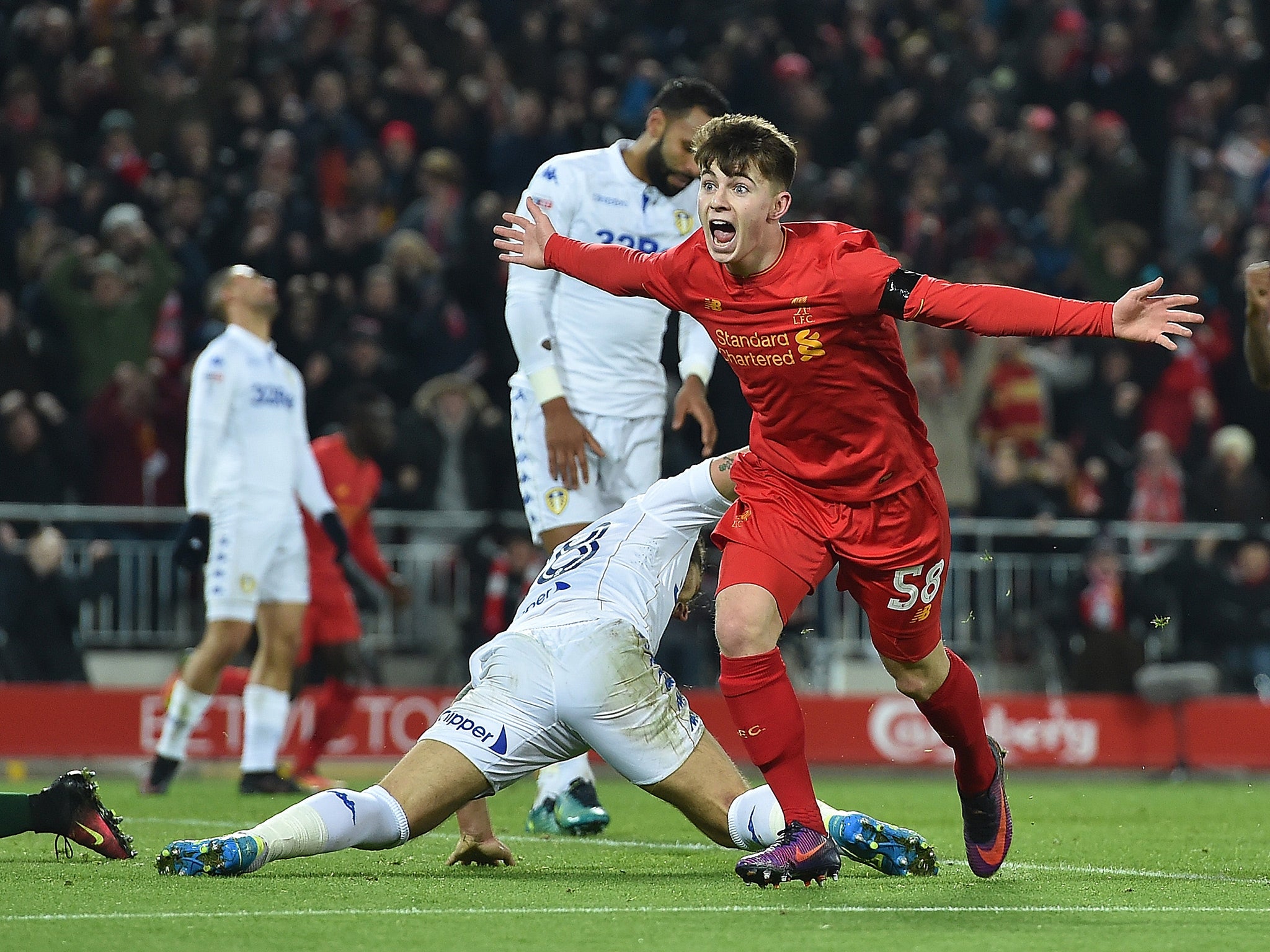 Woodburn became Liverpool's youngest-ever scorer with his second-half strike