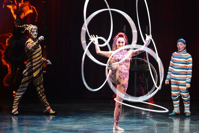 Artists perform for Cirque du Soleil