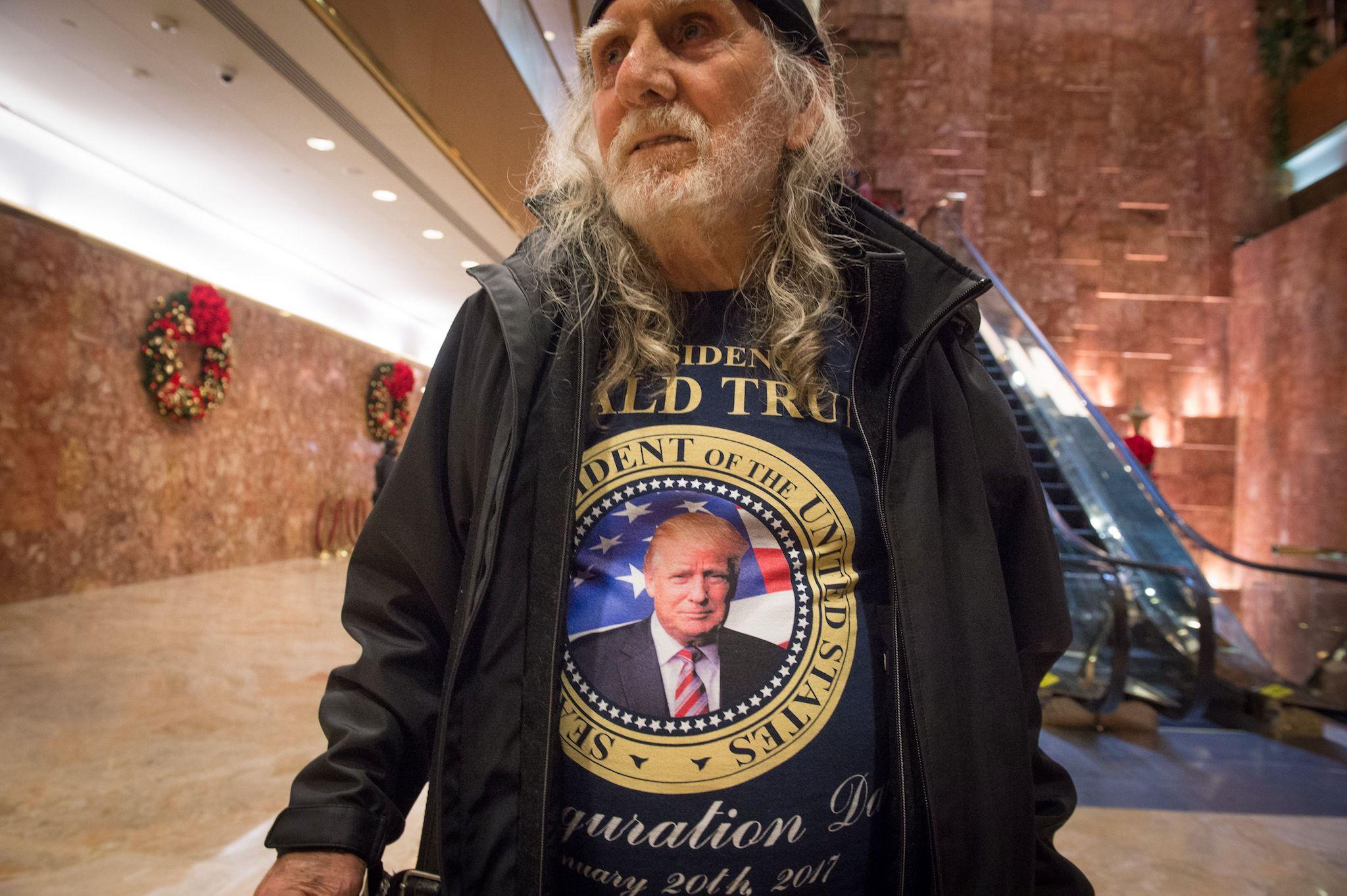 President-elect Donald Trump supporter Pier Fenzi of New Jersey stands in the lobby of Trump Tower November 29, 2016 in New York