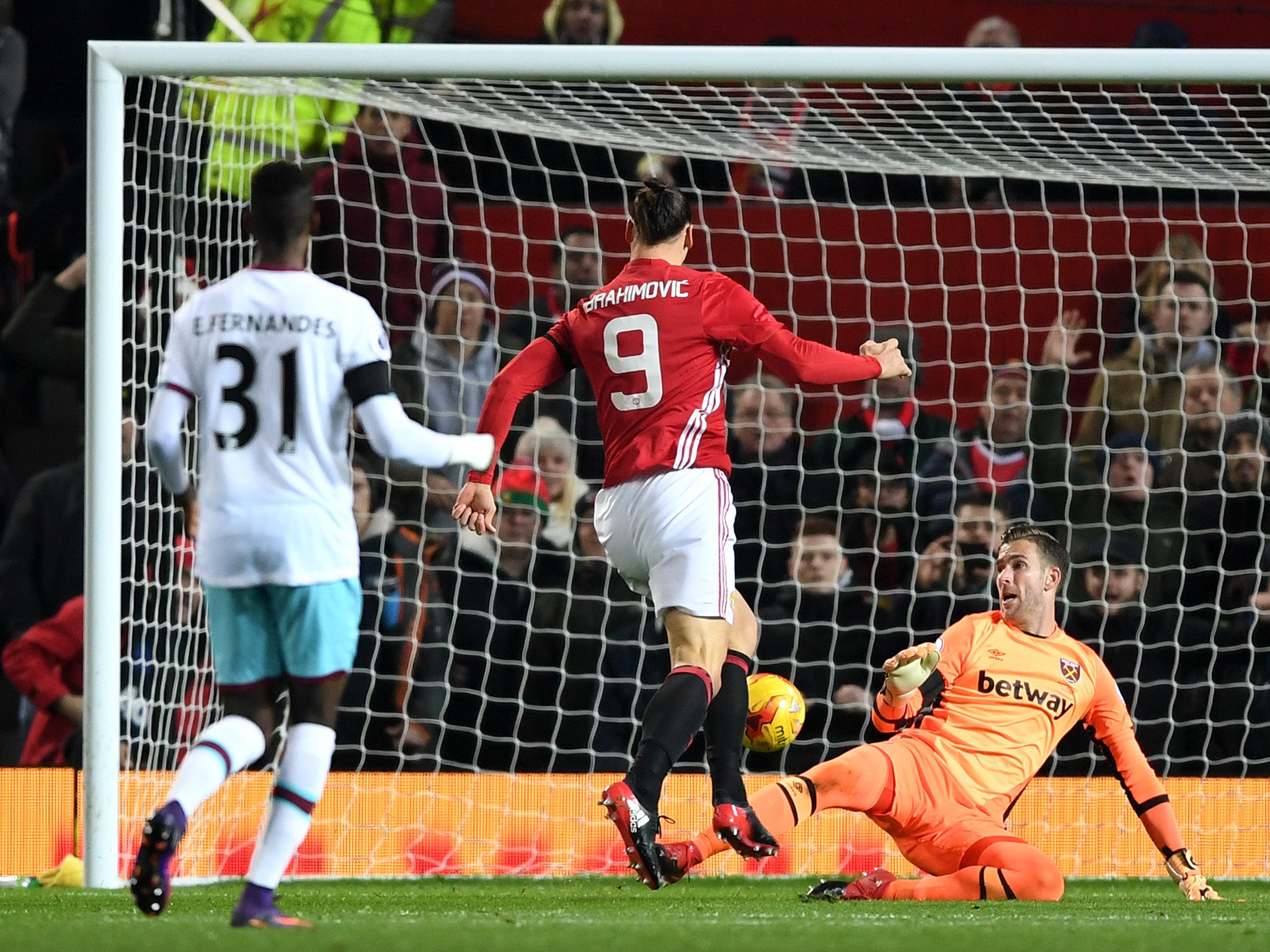 Ibrahimovic opened the scoring by poking past Adrian