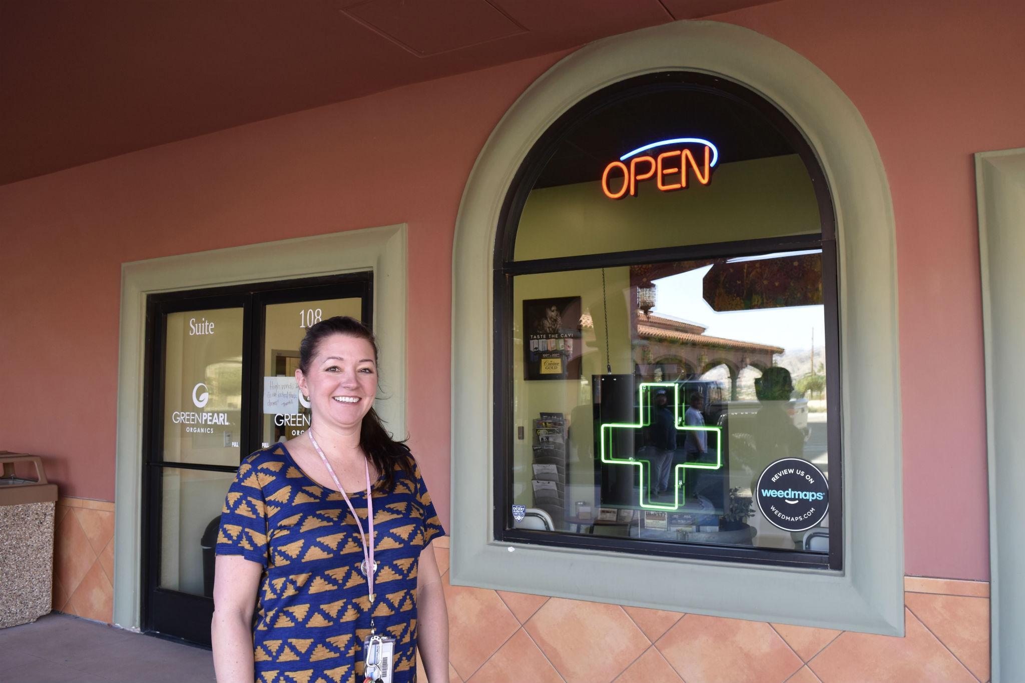 Nicole Salisbury, owner and manager of the Green Pearl pot dispensary in Desert Hot Springs (Tim Walker)