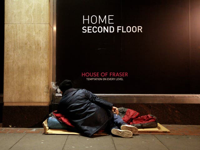 Number of people sleeping rough risen by 165 per cent since 2010