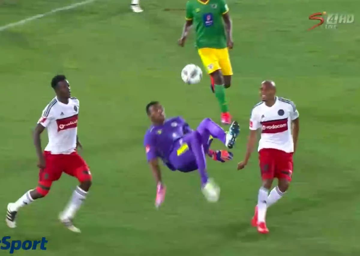 South African goalkeeper stuns football world with 96th minute overhead