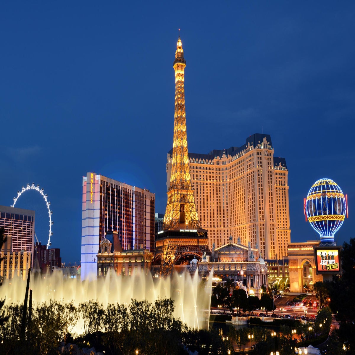 LAS VEGAS, USA - APRIL 14, 2014: Paris Las Vegas hotel view in Las