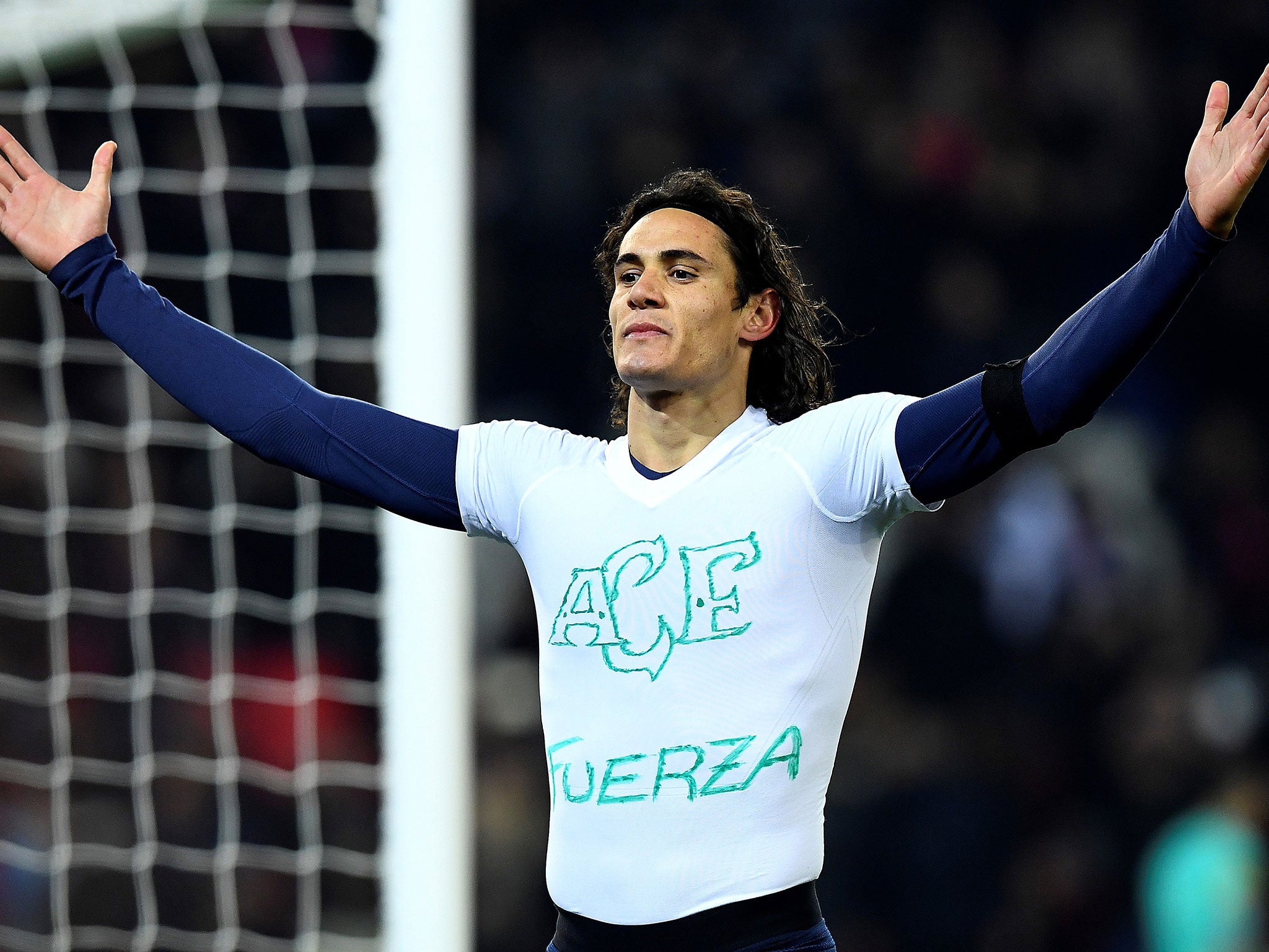 Cavani revealed the message after scoring a penalty for PSG
