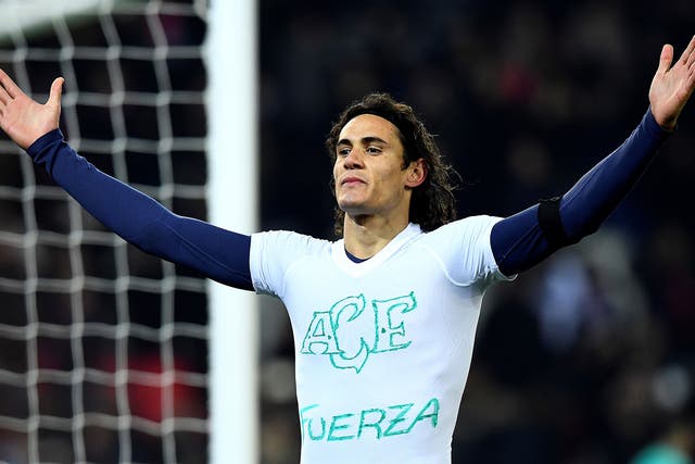 Cavani revealed the message after scoring a penalty for PSG