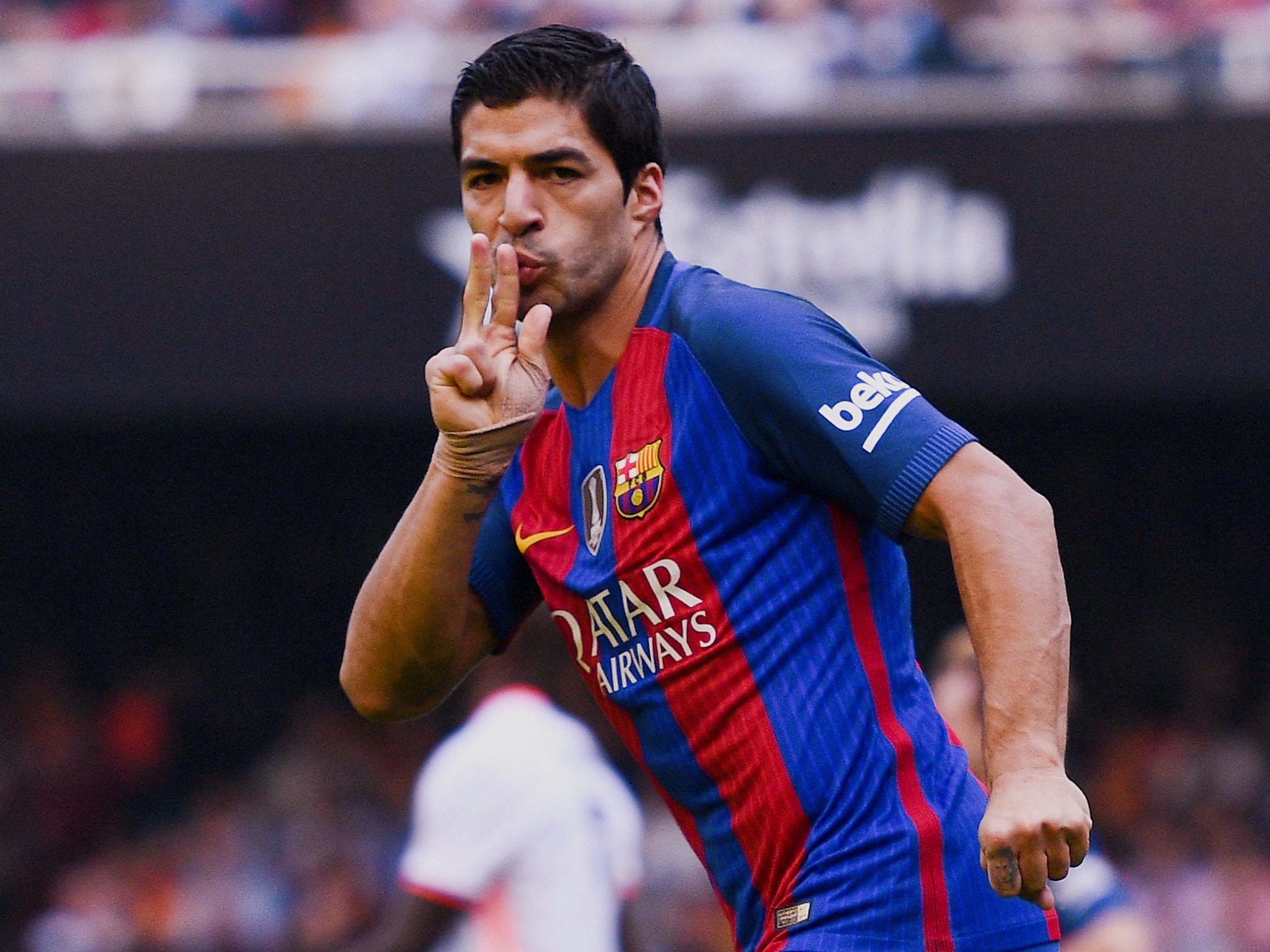 Luis Suarez netted twice in a convincing win