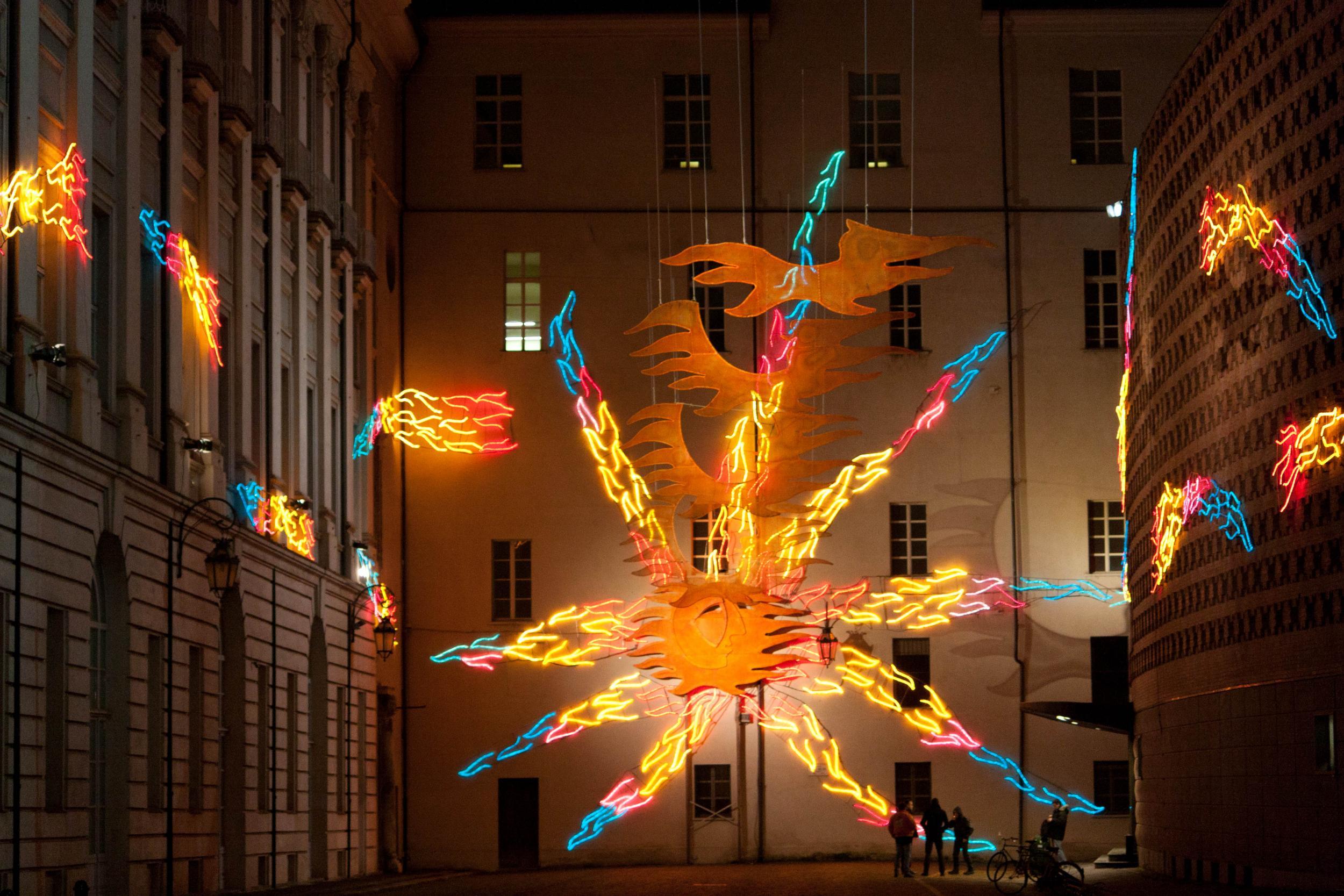 Turin hosts an annual public exhibition of light installations, Luci d'Artista