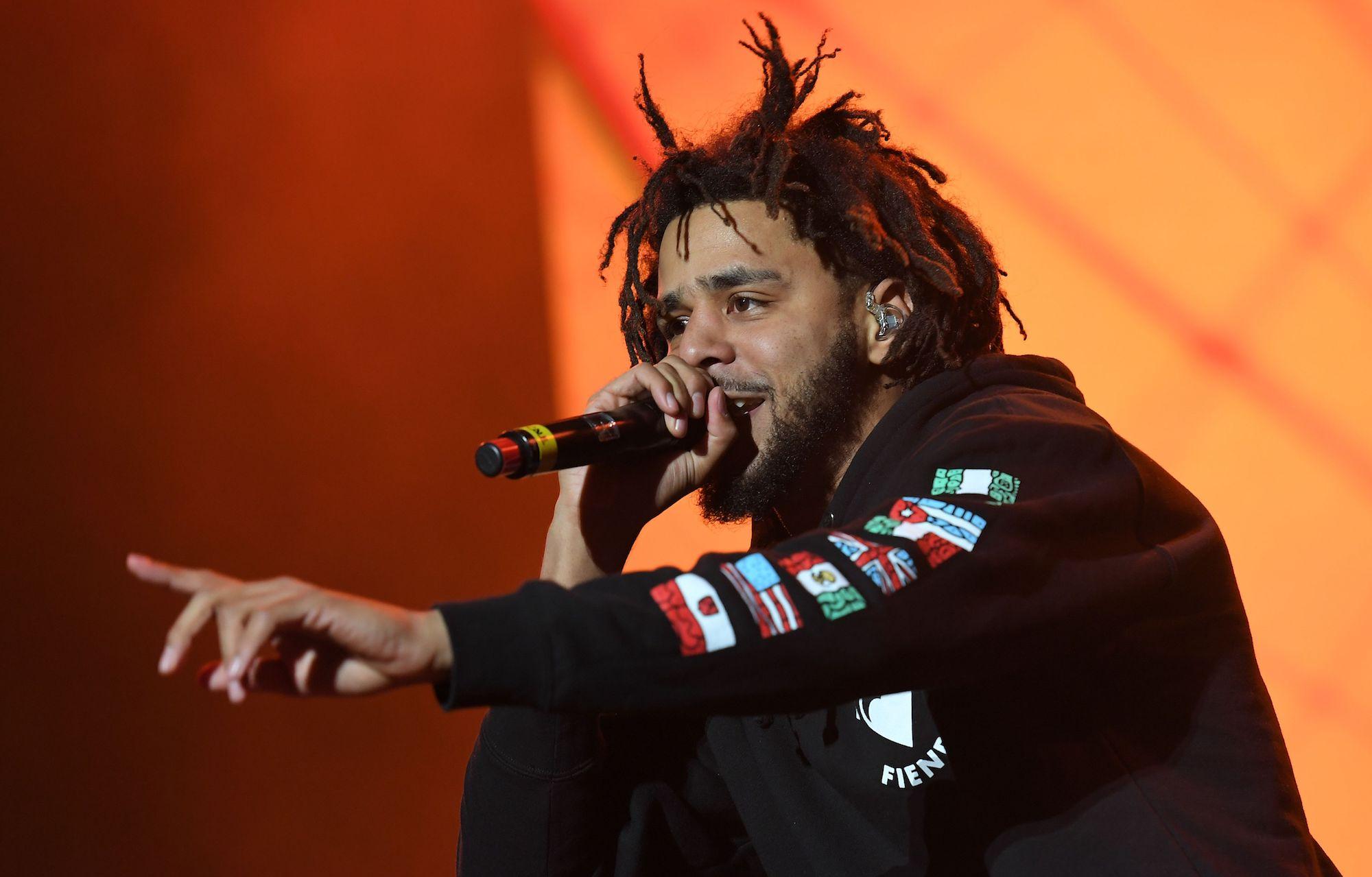 J. Cole performs onstage during The Meadows Music & Arts Festival on October 1, 2016 in New York City.