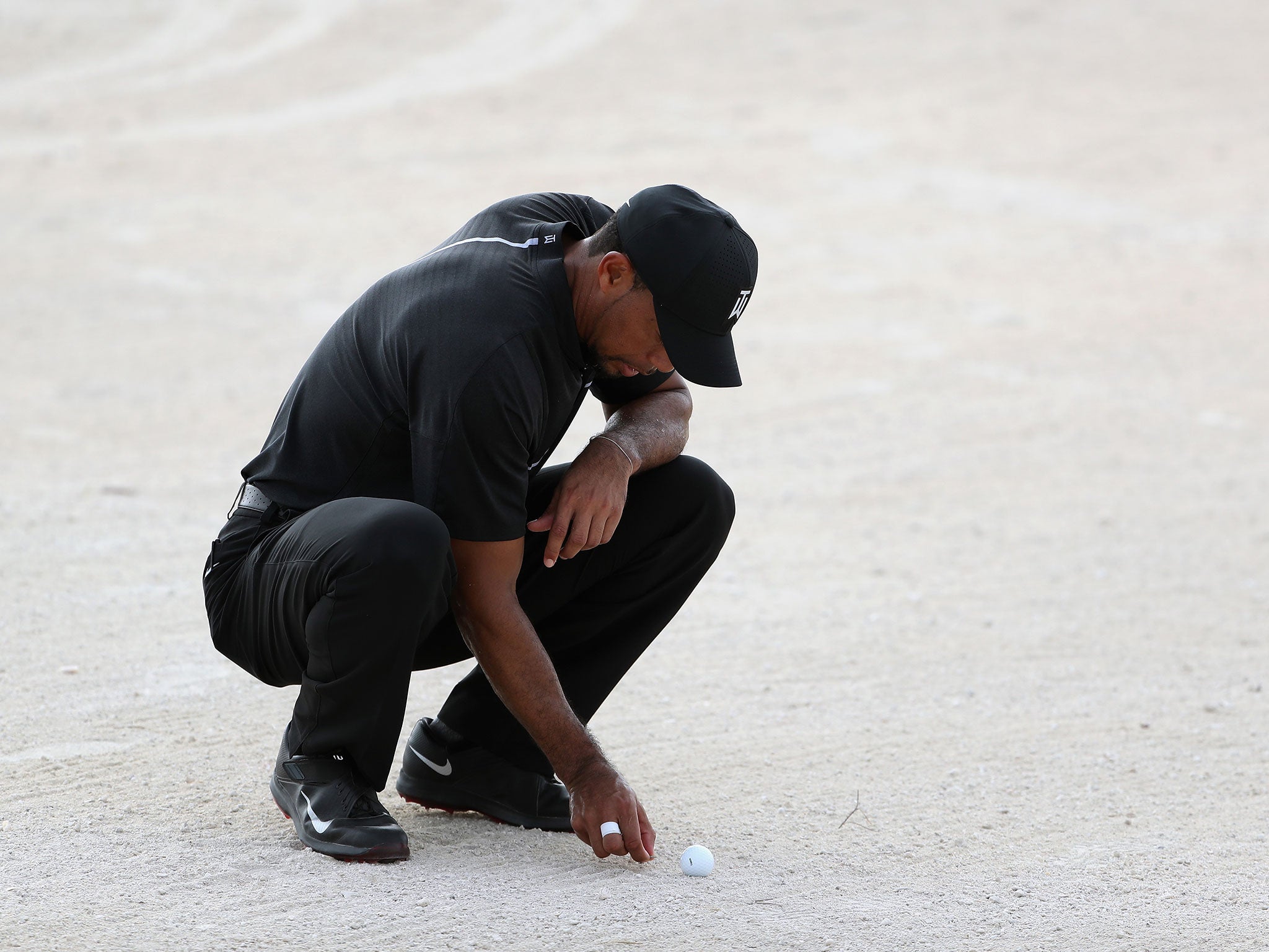 Woods carded a one-over par round after two late double bogeys