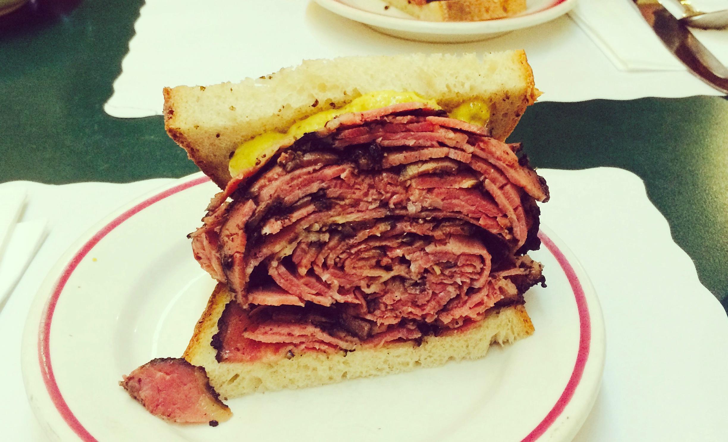 Just one half of the pastrami sandwich at Ben’s Best in Rego Park, Queens