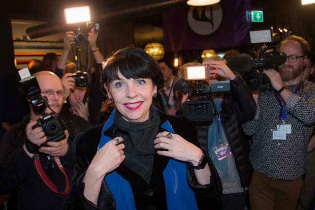 Politician and co founder of Iceland's Pirate Party Birgitta Jonsdottir