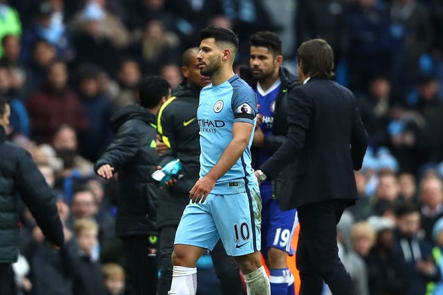 Aguero was shown his marching orders deep into extra-time at the Etihad Stadium