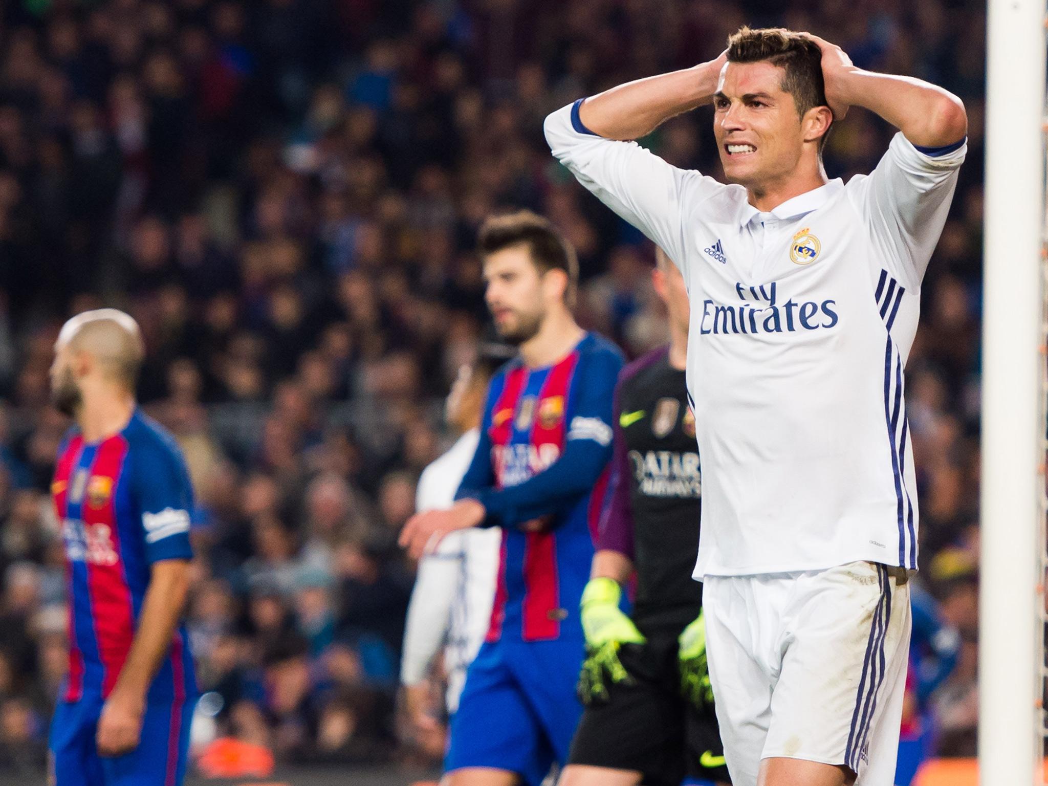 Ronaldo saw an effort cleared off the line in the closing stages (Getty)