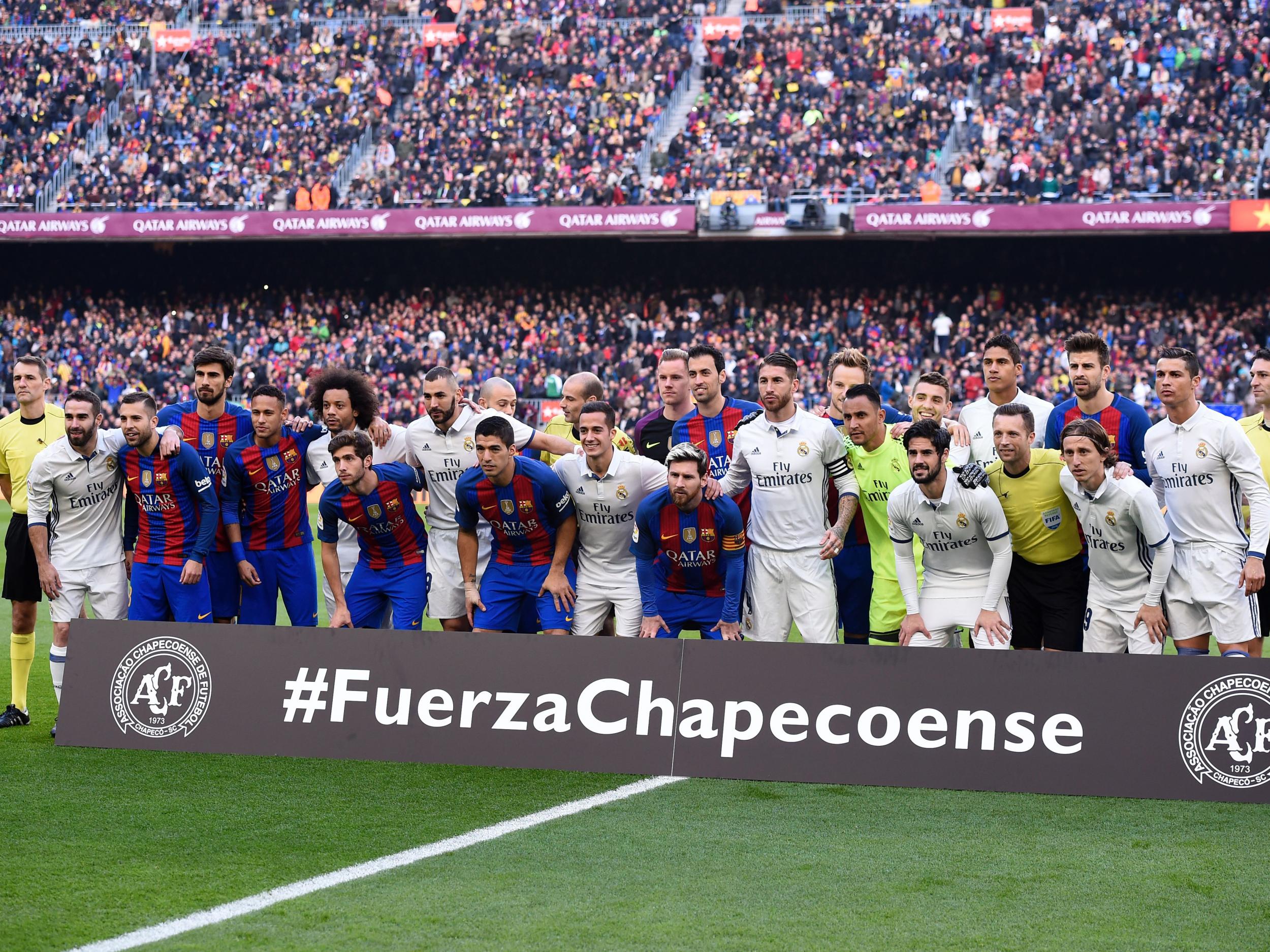 Clubs over the world came together in support for Chape, including at El Clasico