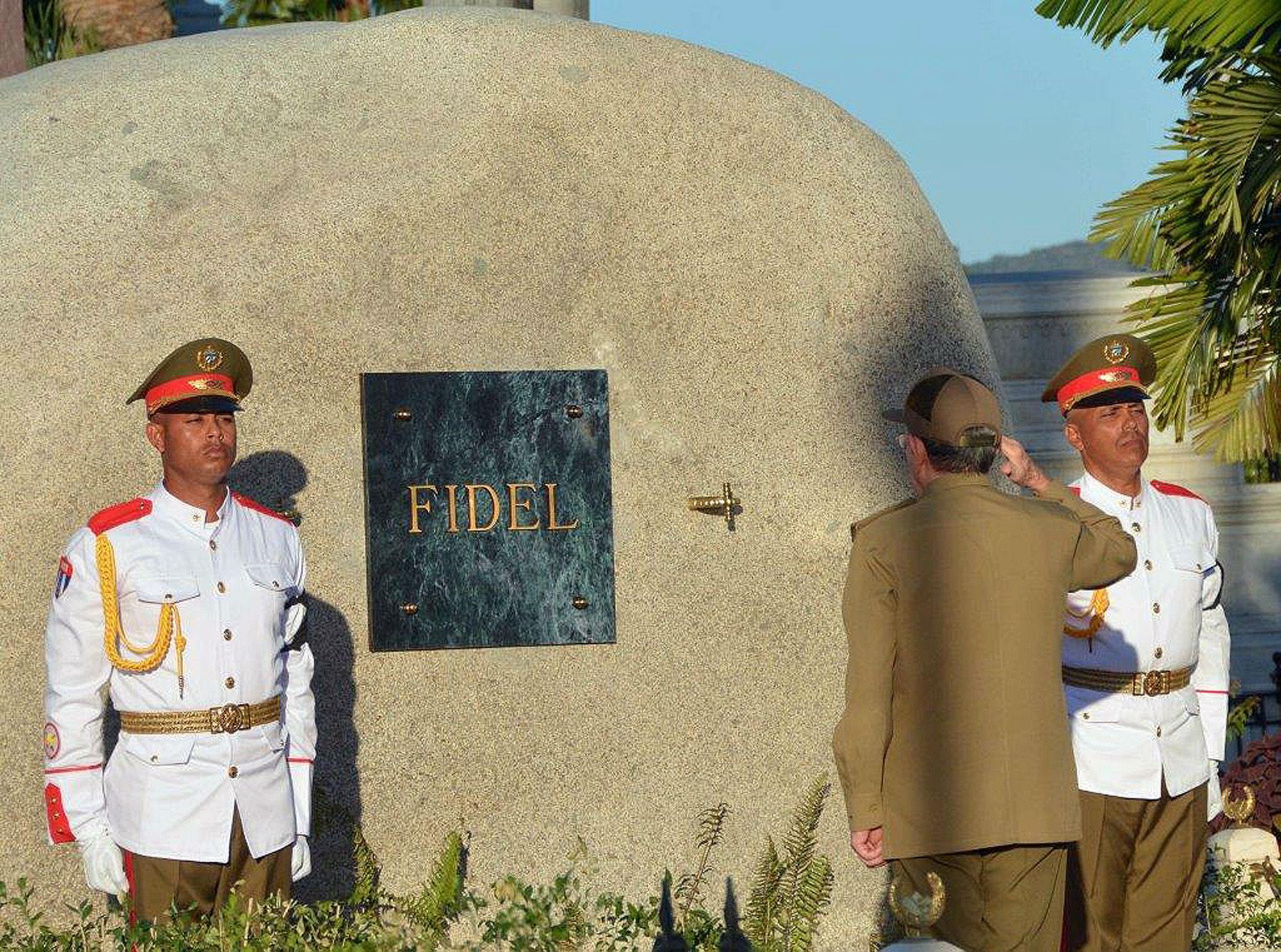 Castro’s ashes were interred by his brother, Raul Castro