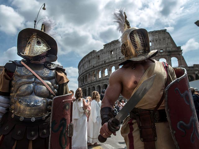 There have been previous bans against actors dressing up at gladiators at Roman tourist hotspots