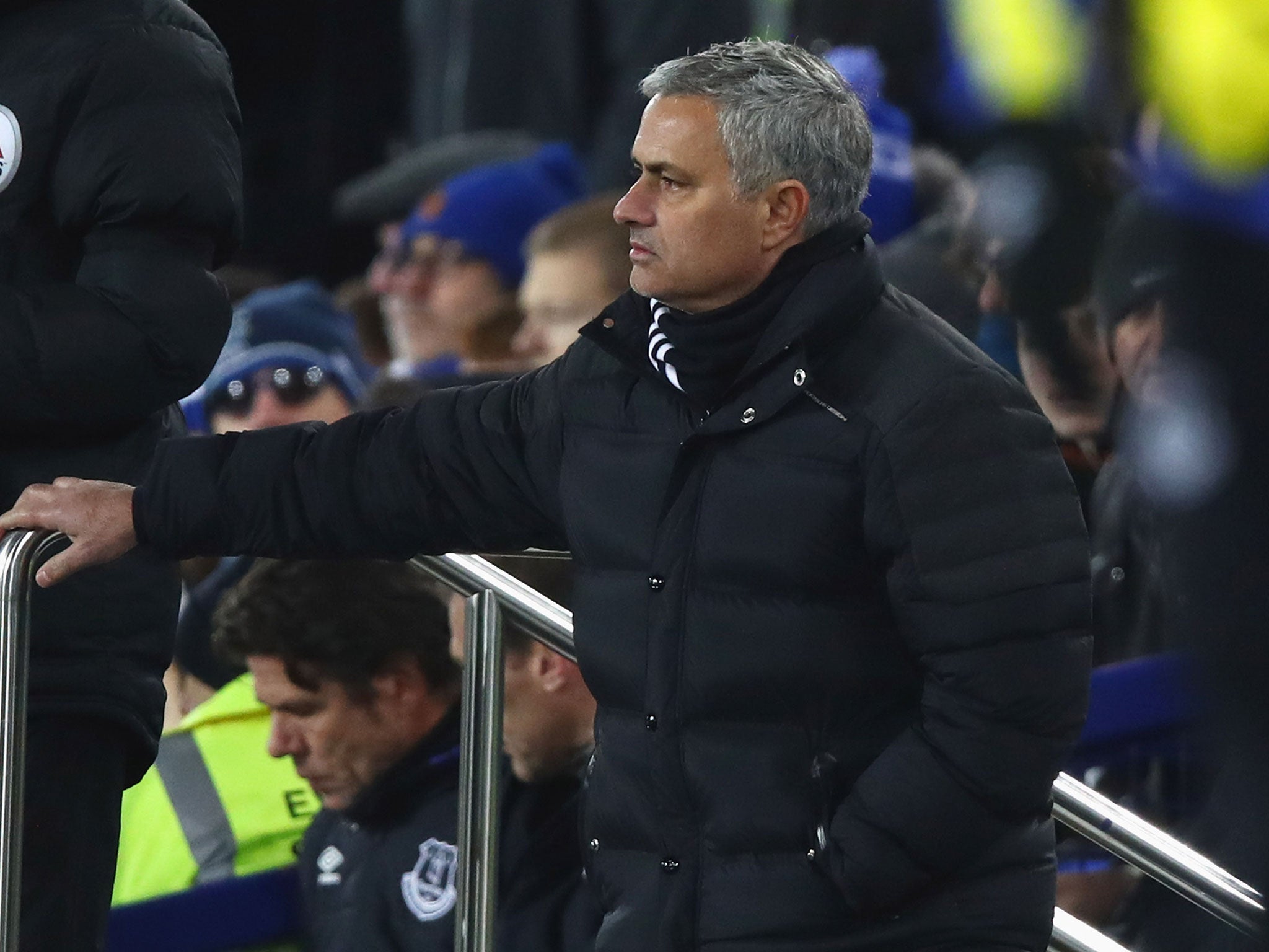 Jose Mourinho was in no mood to ask the press's questions after the game at Goodison Park