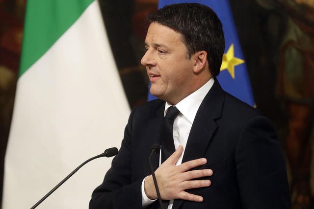 Italy's Prime Minister Matteo Renzi announces his resignation after a heavy defeat in a referendum on constitutional reforms, shortly after midnight on 5 December, 2016