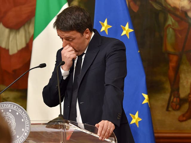 Italy's Prime Minister Matteo Renzi announces his resignation