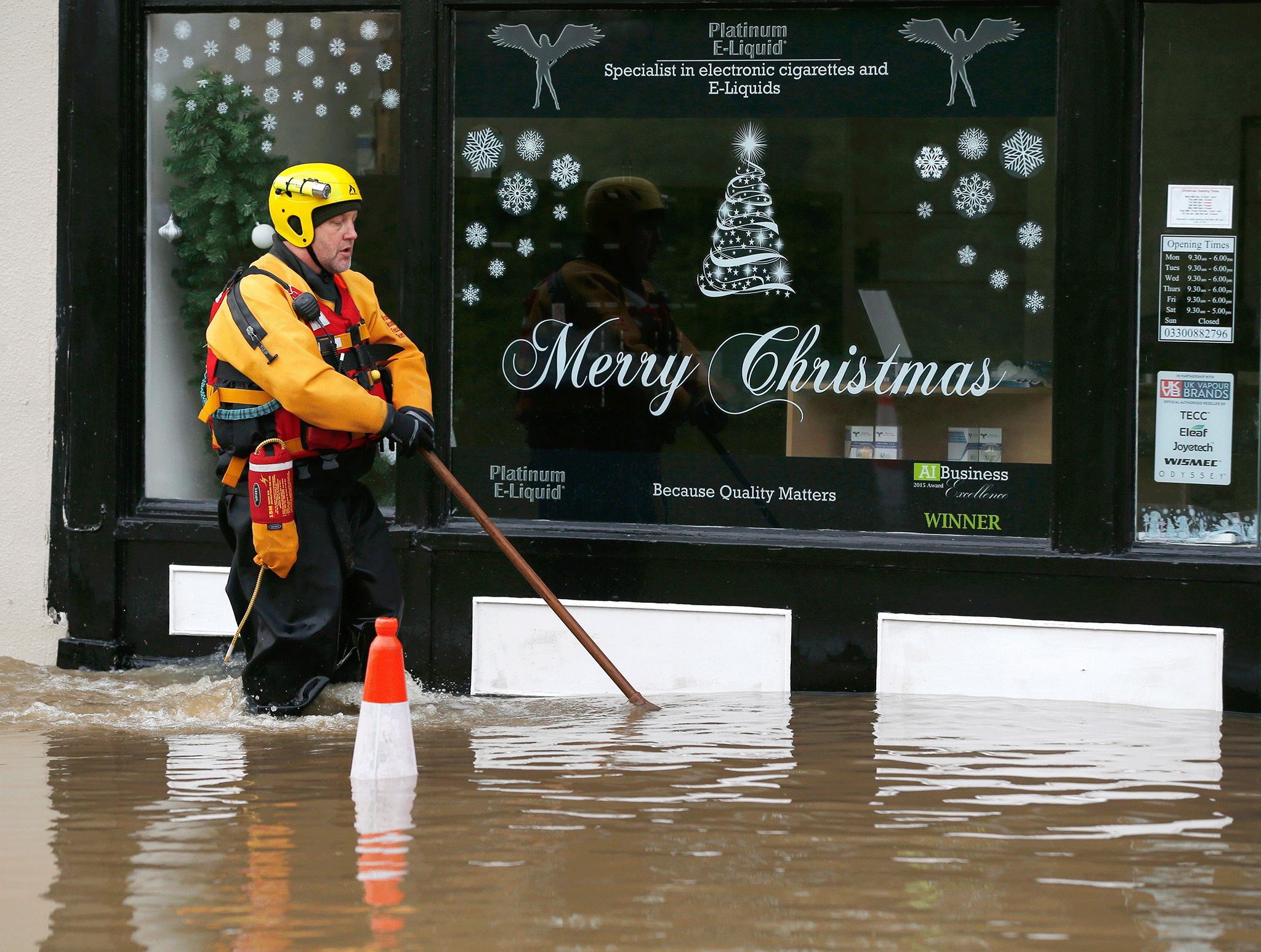 Flood damage in Britain from winter storms last year resulted in claims from more than 15,000 homes and businesses 