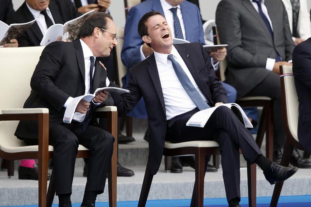 Prime Minister Manuel Valls (right) is running after President Hollande (left) announced he will not seek re-election