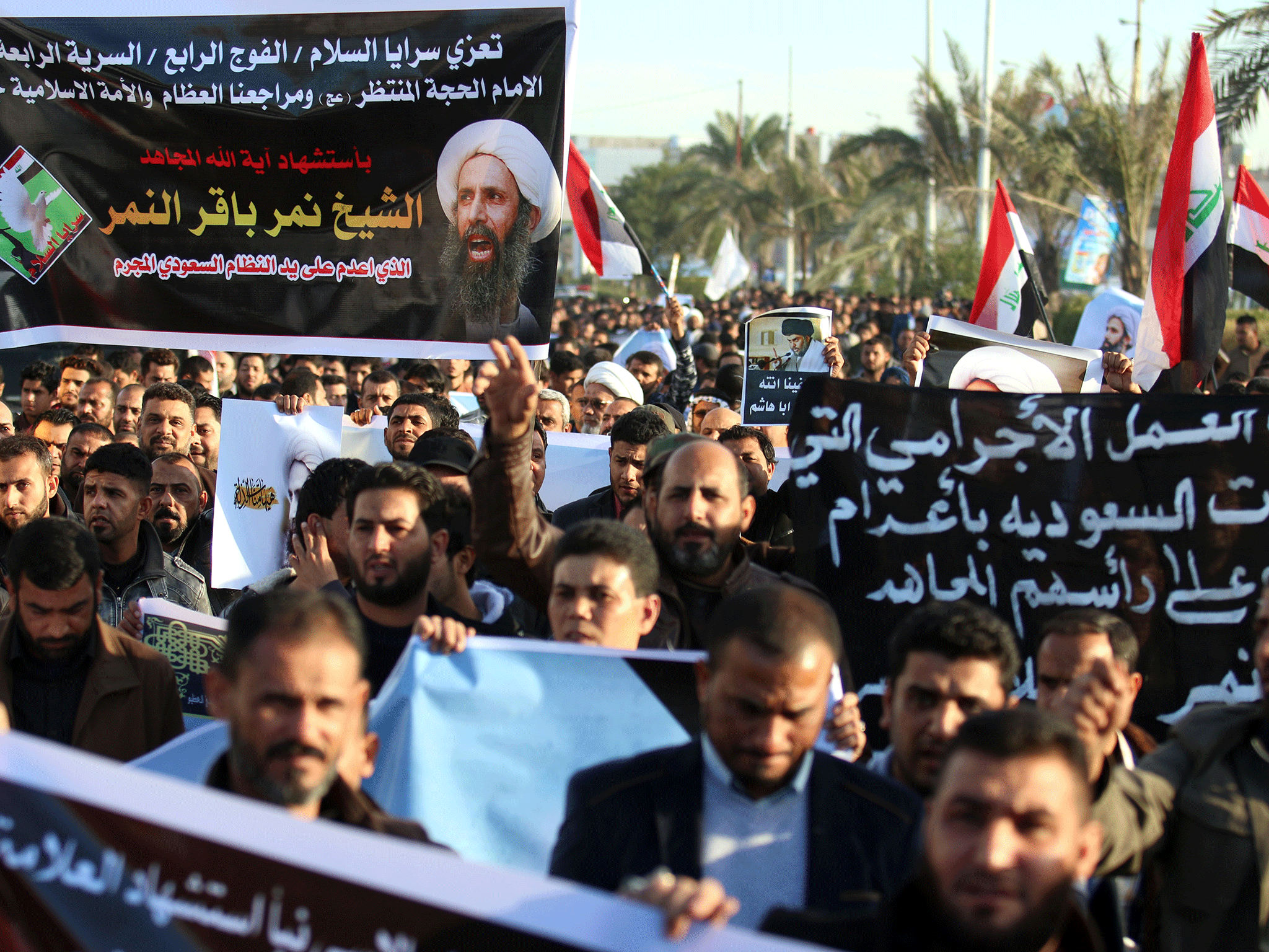 Protests, and the trial of the 32 allged spies, followed the Saudi execution of Shia cleric Nimr al-Nimr