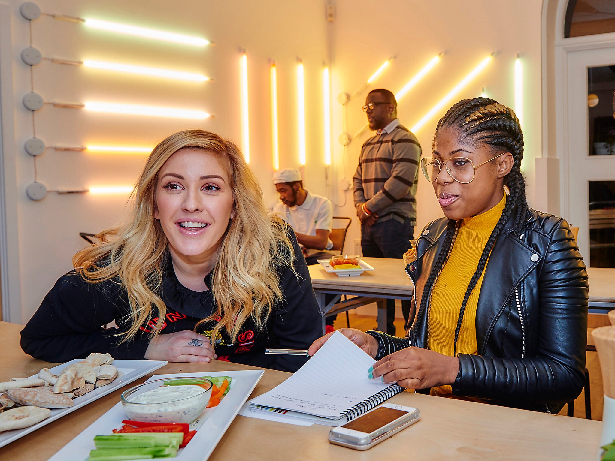 Ellie Goulding, seen here on a recent visit to a Centrepoint hostel, has backed the Homeless Helpline appeal