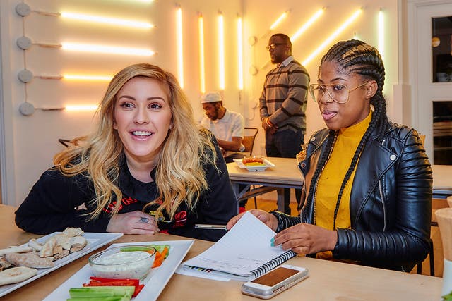 Ellie Goulding, seen here on a recent visit to a Centrepoint hostel, has backed the Homeless Helpline appeal