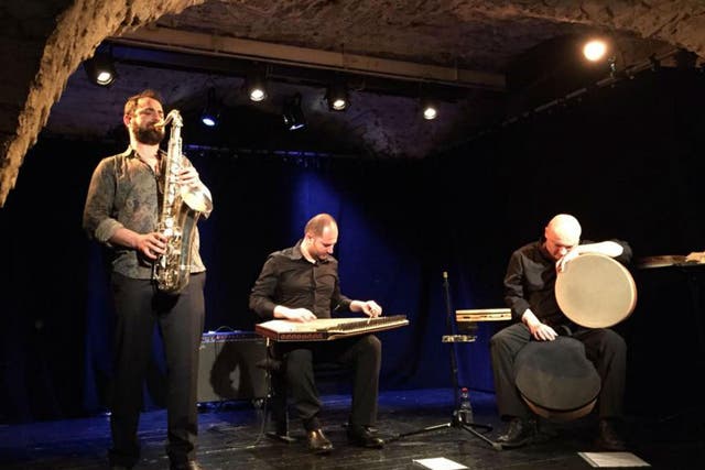 The Soriana Project: Basel Rajoub Qanun, saxaphone, Feras Charestan, Qanun and Andrea Piccioni, Frame drums / percussion, perform at the Wigmore Hall