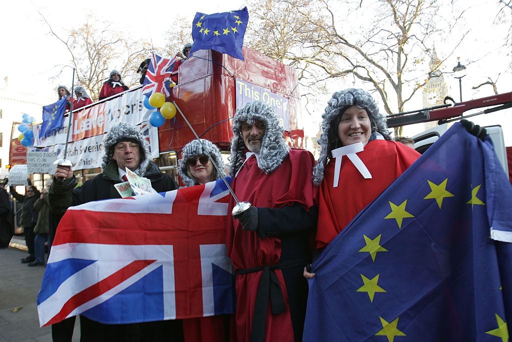 Picture: Protesters outside the Brexit Supreme Court appeal