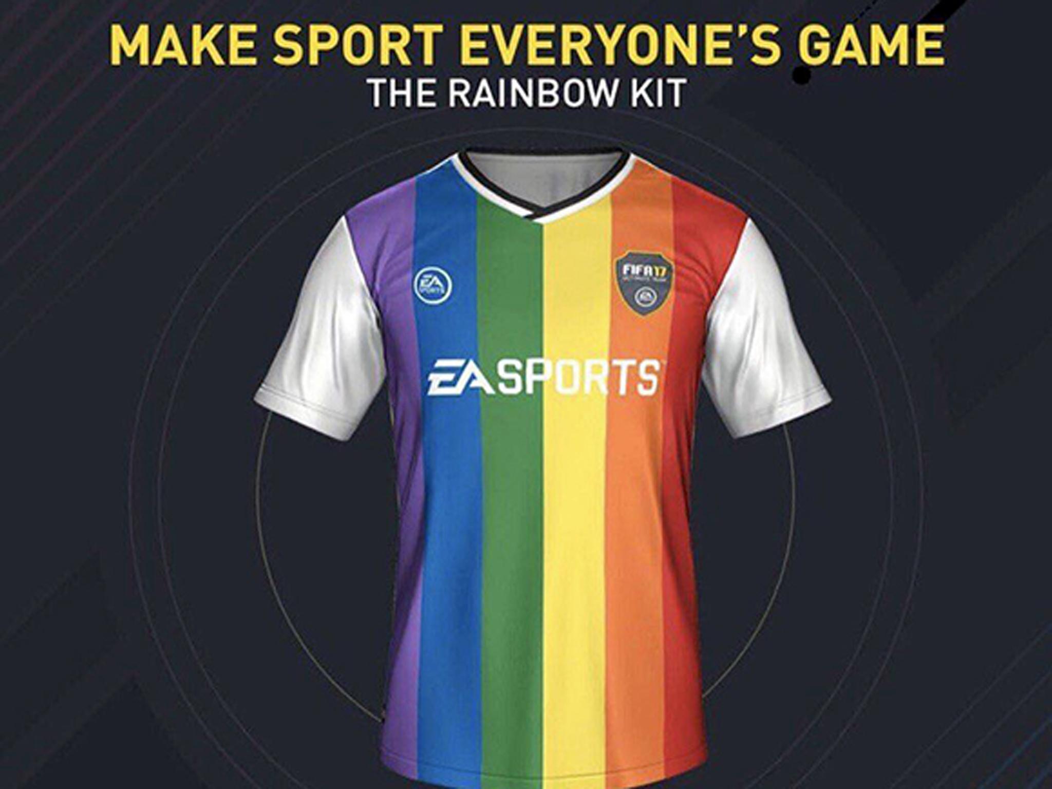 EA Sports gave FIFA 17 players the opportunity to choose a rainbow-coloured kit in support of LGBTI rights