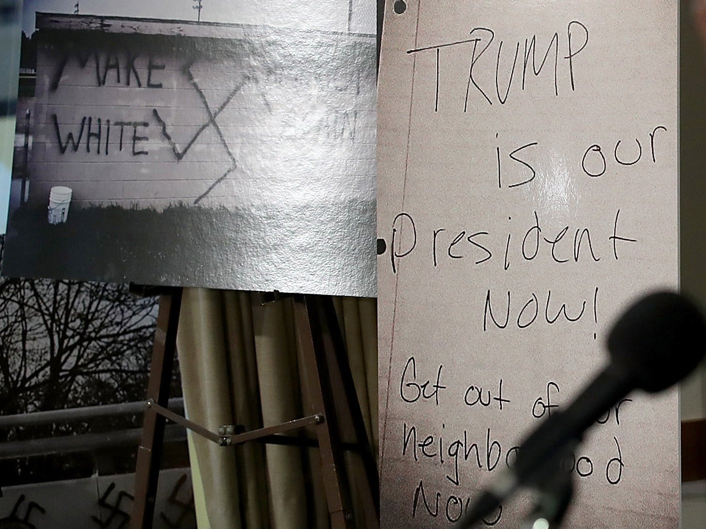 Southern Poverty Law Centre presented images of racist graffiti after Trump election
