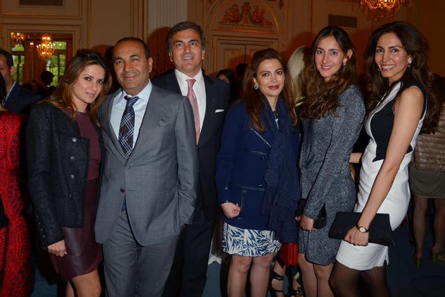 Sanjay Hinduja (2nd L) and guests attend the Mayfair Times Indian Summer Party at Mandarin Oriental Hyde Park on June 1, 2015
