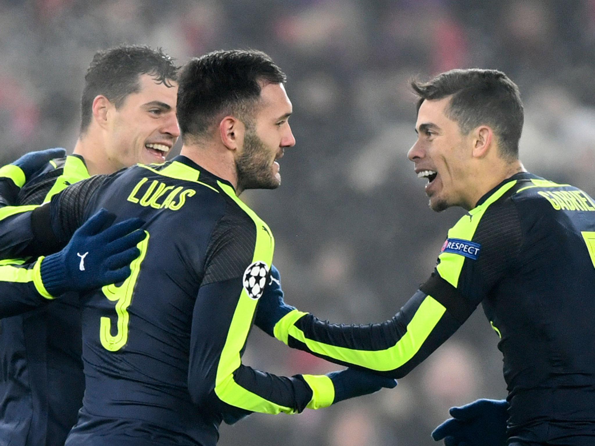 &#13;
Perez bagged a hat-trick to help fire the Gunners to a 4-1 victory in Switzerland&#13;