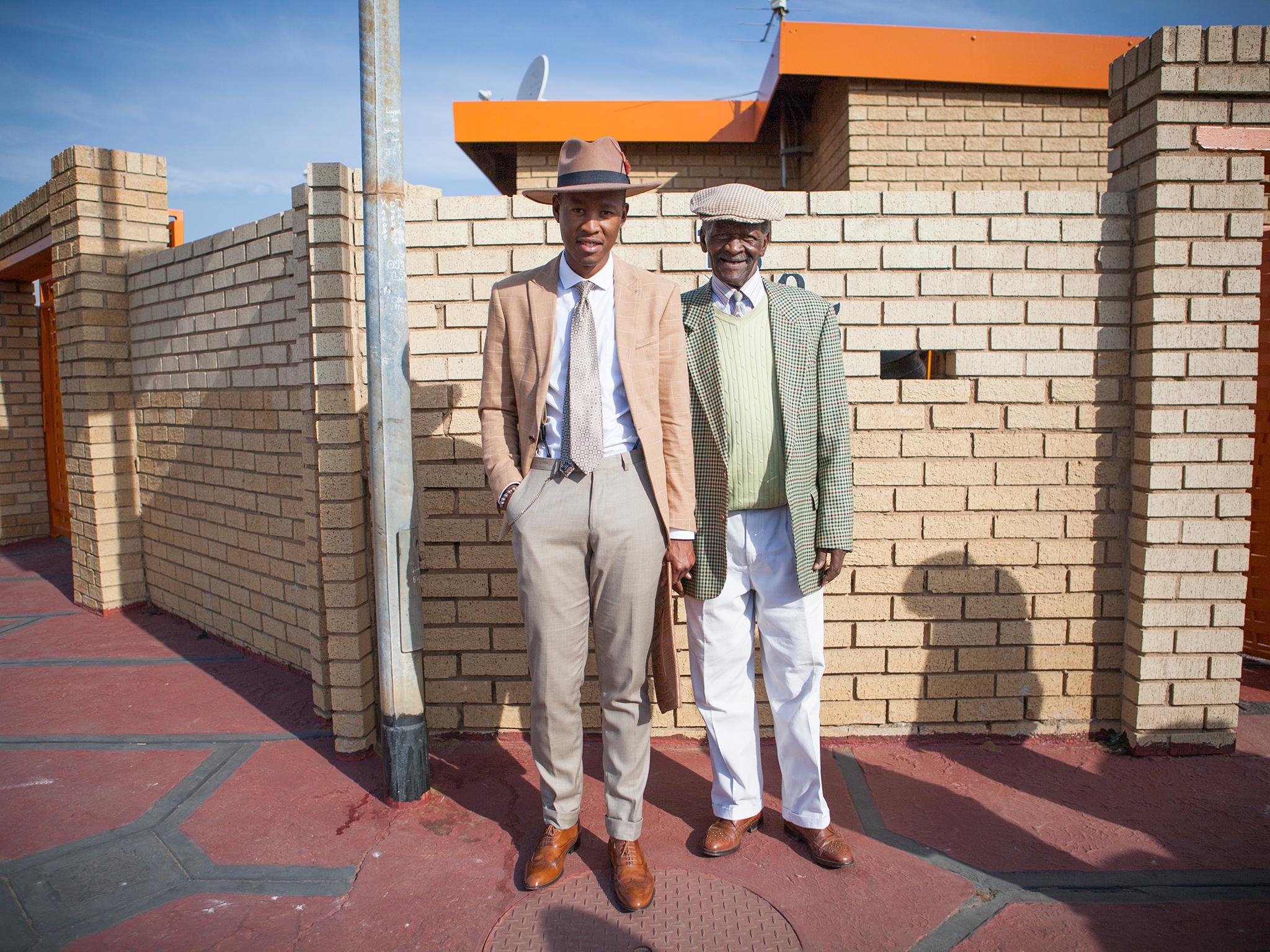 Brian Lehang, a South African dandy, poses in Johannesburg (pictured left) in a photo taken from the We Are Dandy book