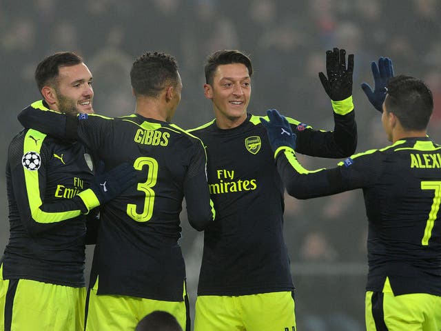 Ozil featured in Arsenal's 4-1 victory over Basle last night