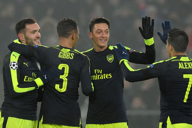 Ozil featured in Arsenal's 4-1 victory over Basle last night