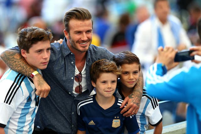 avid Beckham and sons Brooklyn Beckham