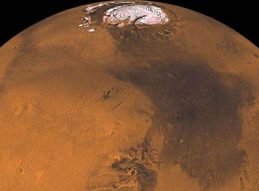 Mars as seen by the Viking orbiter, one of Nasa's most successful Mars missions