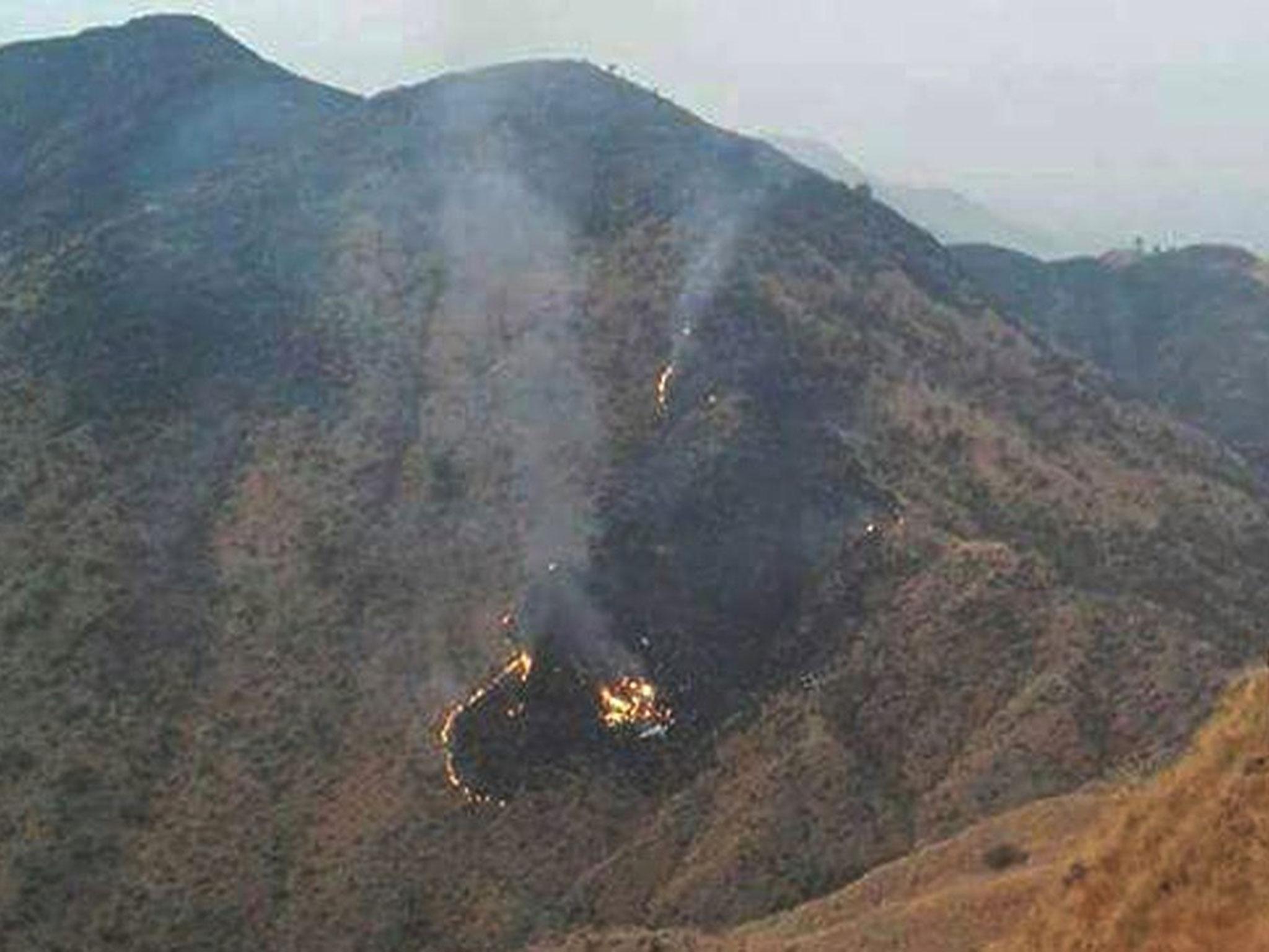 The aircraft came down on a hillside around 25 miles from Islamabad
