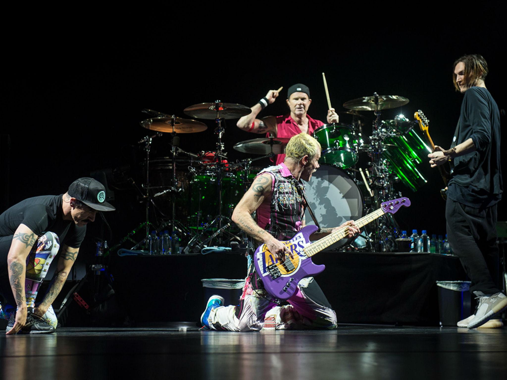 The Red Hot Chili Peppers worked the stage like professionals while performing at the O2 (Neil Lupin/neillupin.com)