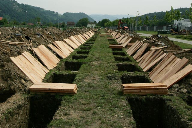 Approximately 8,000 Muslims, mostly boys and men, were slaughtered at Srebrenica in July 1995 by Bosnian Serb soldiers. Ten years later, 610 bodies that were exhumed and identified received a formal burial at the Srebrenica Memorial