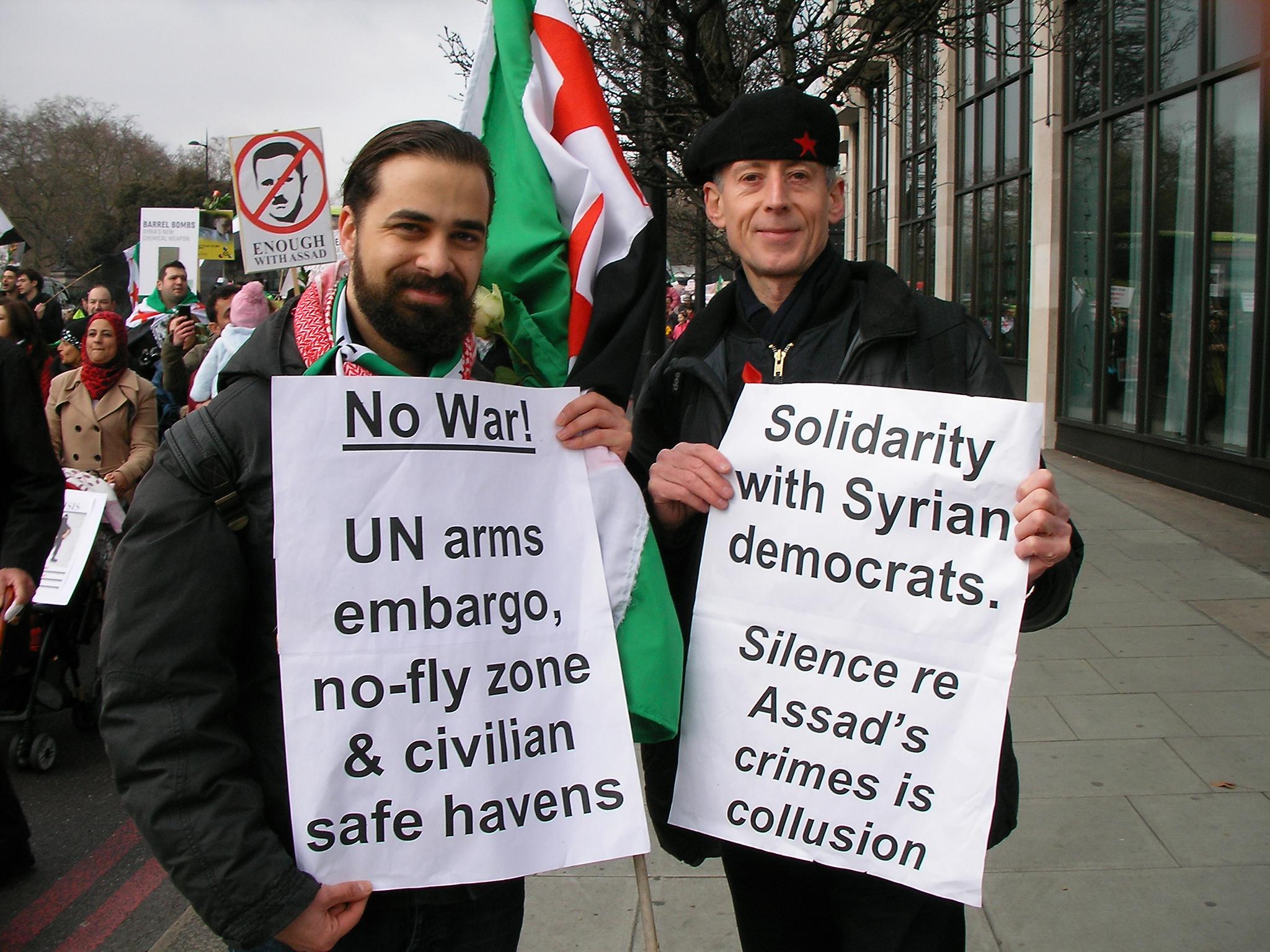 Peter Tatchell campaigning for the Syrian Network for Human Rights