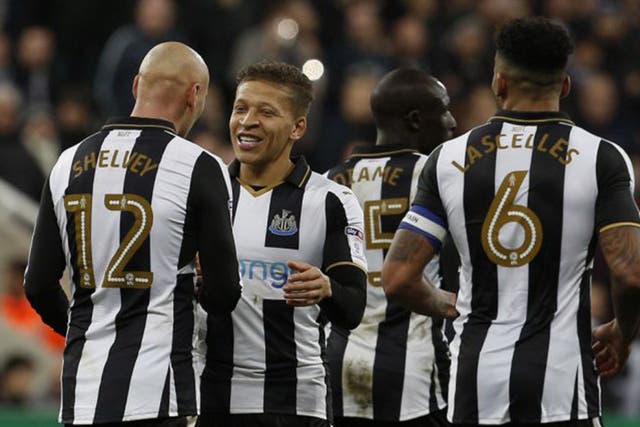 Gayle scored his second Newcastle hat-trick in a thrashing of Birmingham