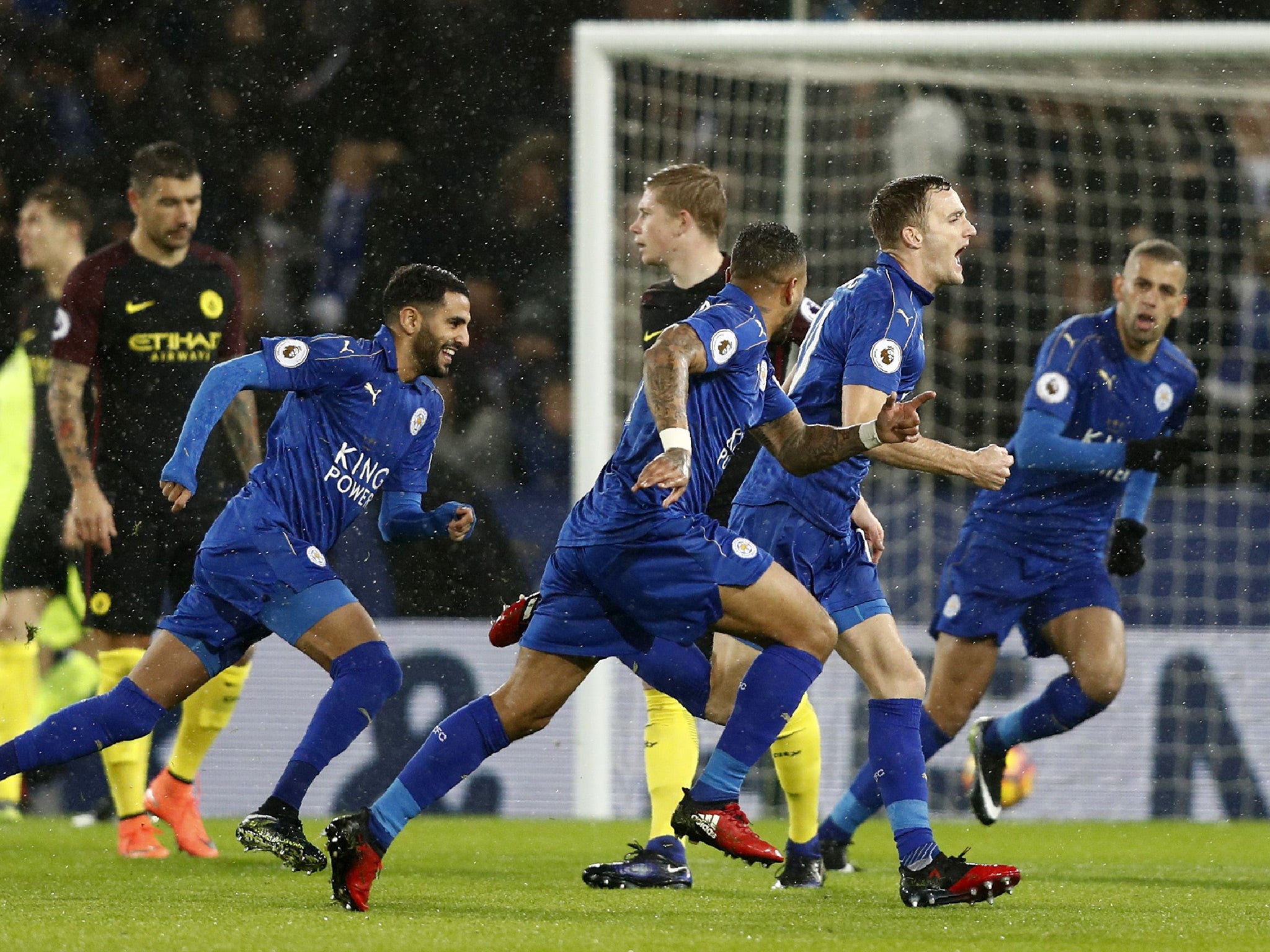 King doubled Leicester's lead with a long-range effort